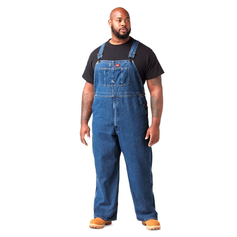 Size 44 x 32 Bib Overall Stonewashed Indigo Jeans . Dickies . New w/ Tags